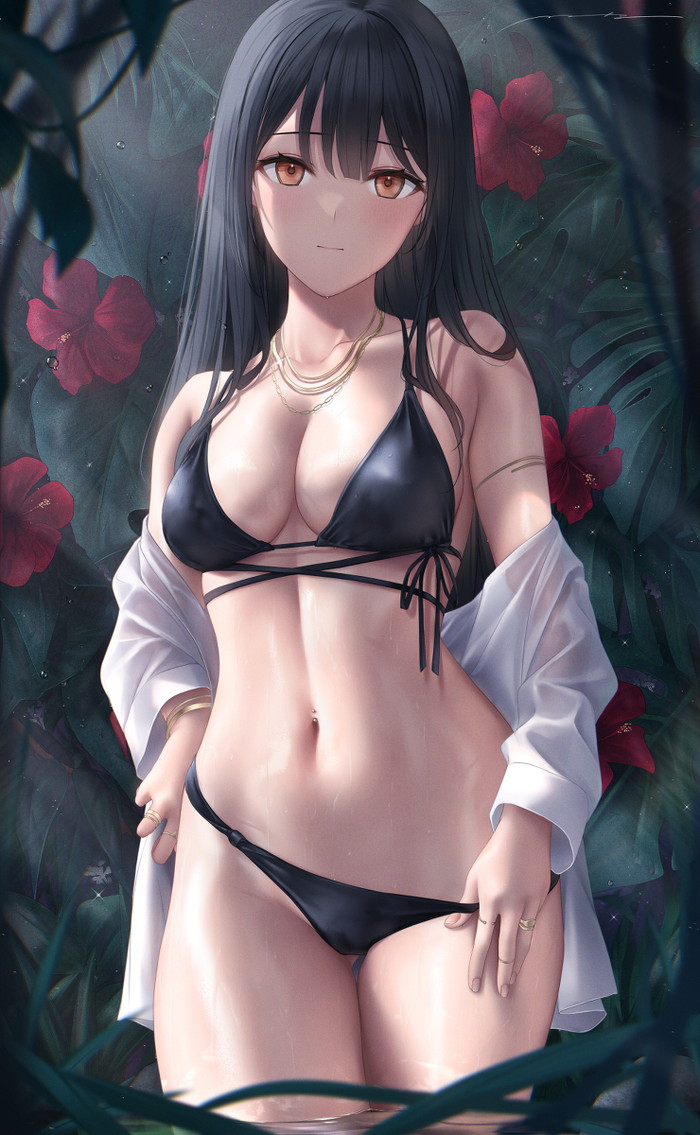 二次元　黒髪　裸 