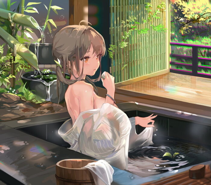 【二次】露天風呂と美少女がセットになったエロ画像まとめ Part2
