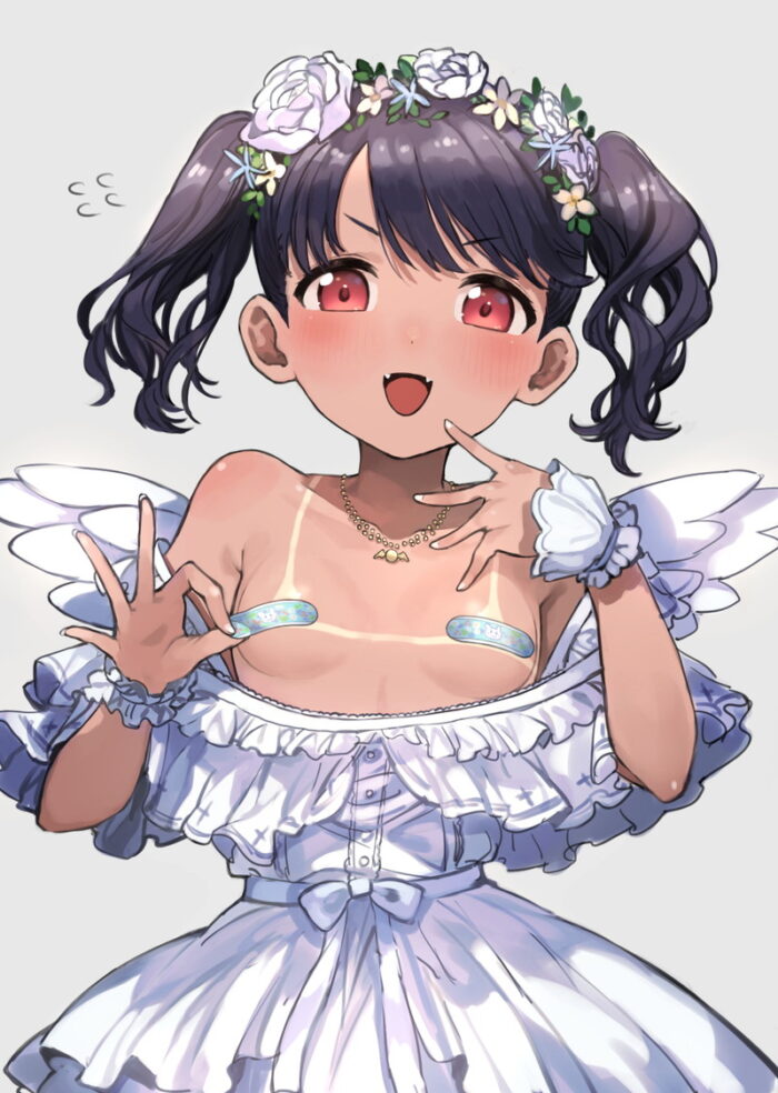 【二次】乳首やおまんこのワレメに絆創膏を貼って隠している女の子のエロ画像 Part3