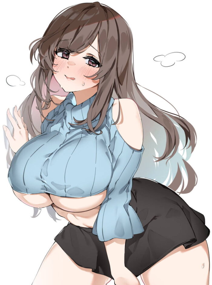 おっぱいの下半分が見える下乳ファッションの女の子の二次画像 Part5